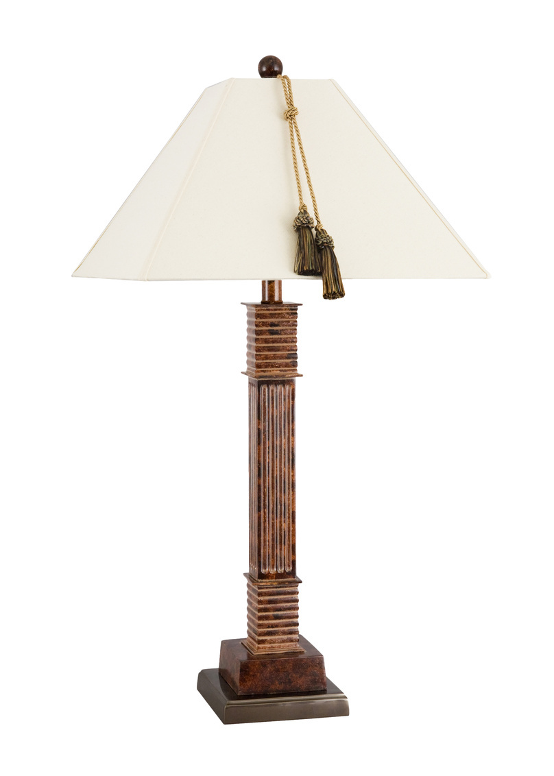 Wildwood - Persepolis Lamp in Mottled Brown, Metal