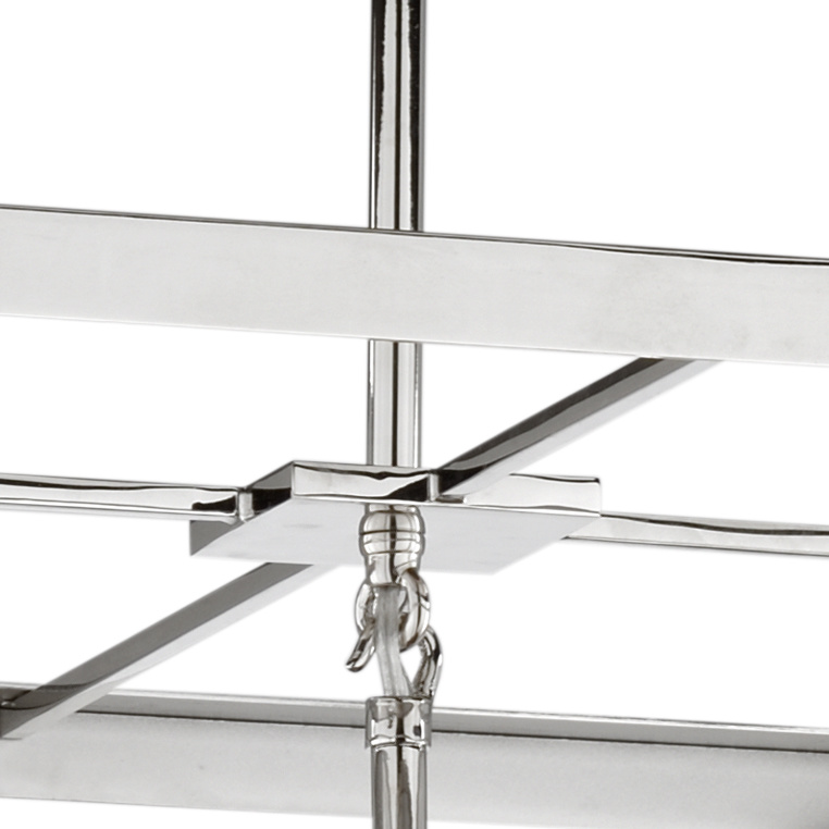 Whiteline High Street Square Chandelier in Polished Nickel/Milk