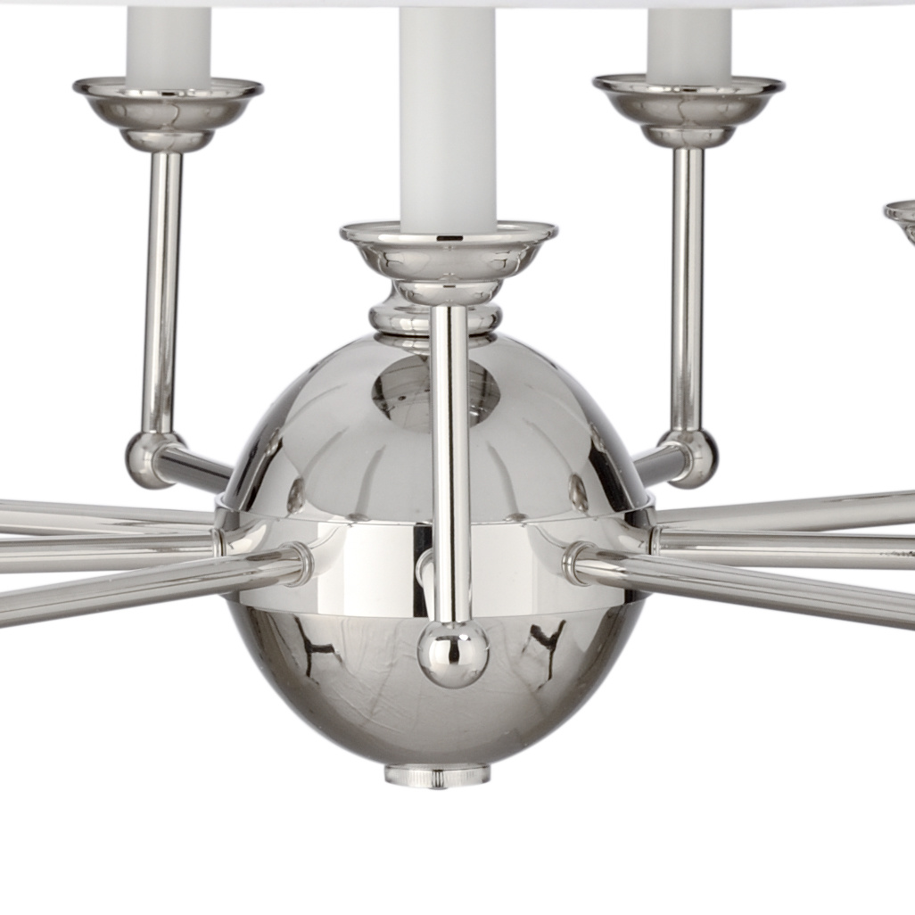 Wildwood - Jermyn Street Chandelier in Polished Nickel, Large