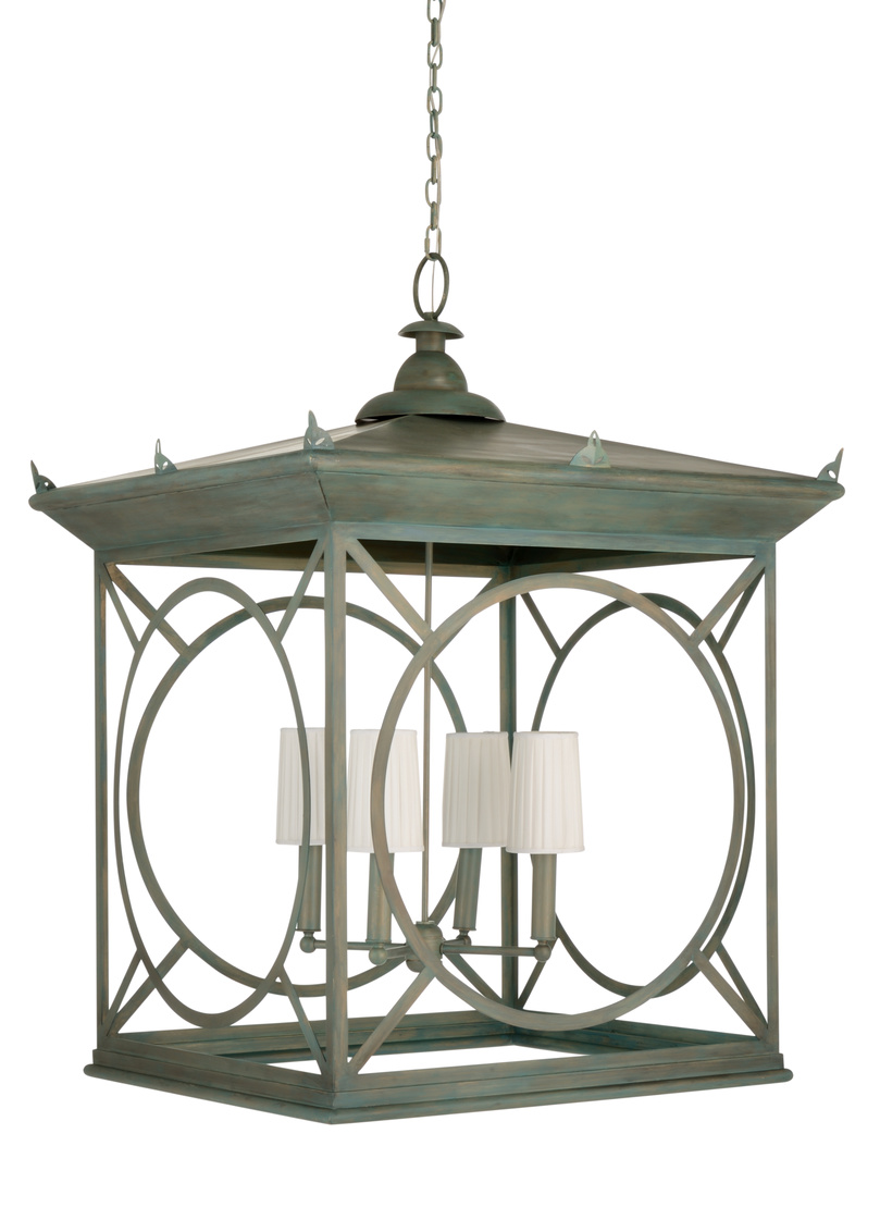 Whiteline Barlow Lantern in Antique Moss