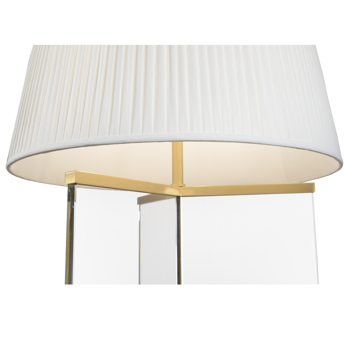 Wildwood - Bernard Table Lamp in Brushed Brass/Transparent