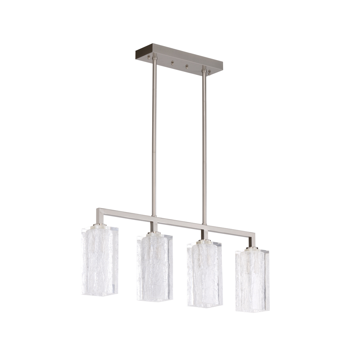 Wildwood - Lucallan Four Light Pendant in Satin Nickel/Textured, Iron