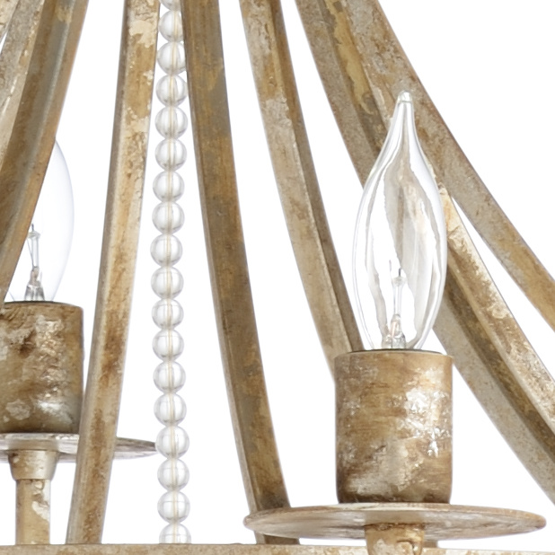 Wildwood - Martha Chandelier in Aged Silver Leaf/Clear, Iron