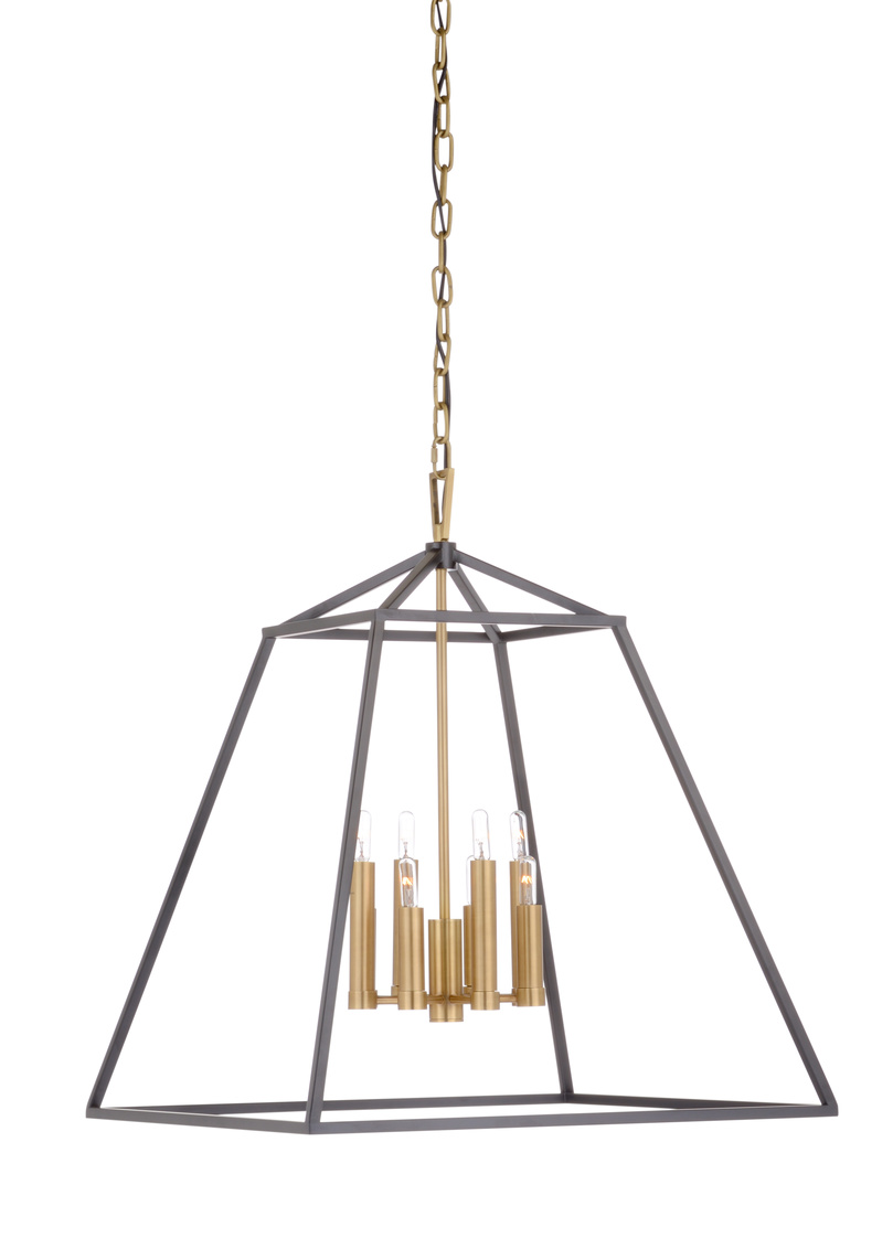 Wildwood - Poligono Pendant in Black/Antique Brass, Iron