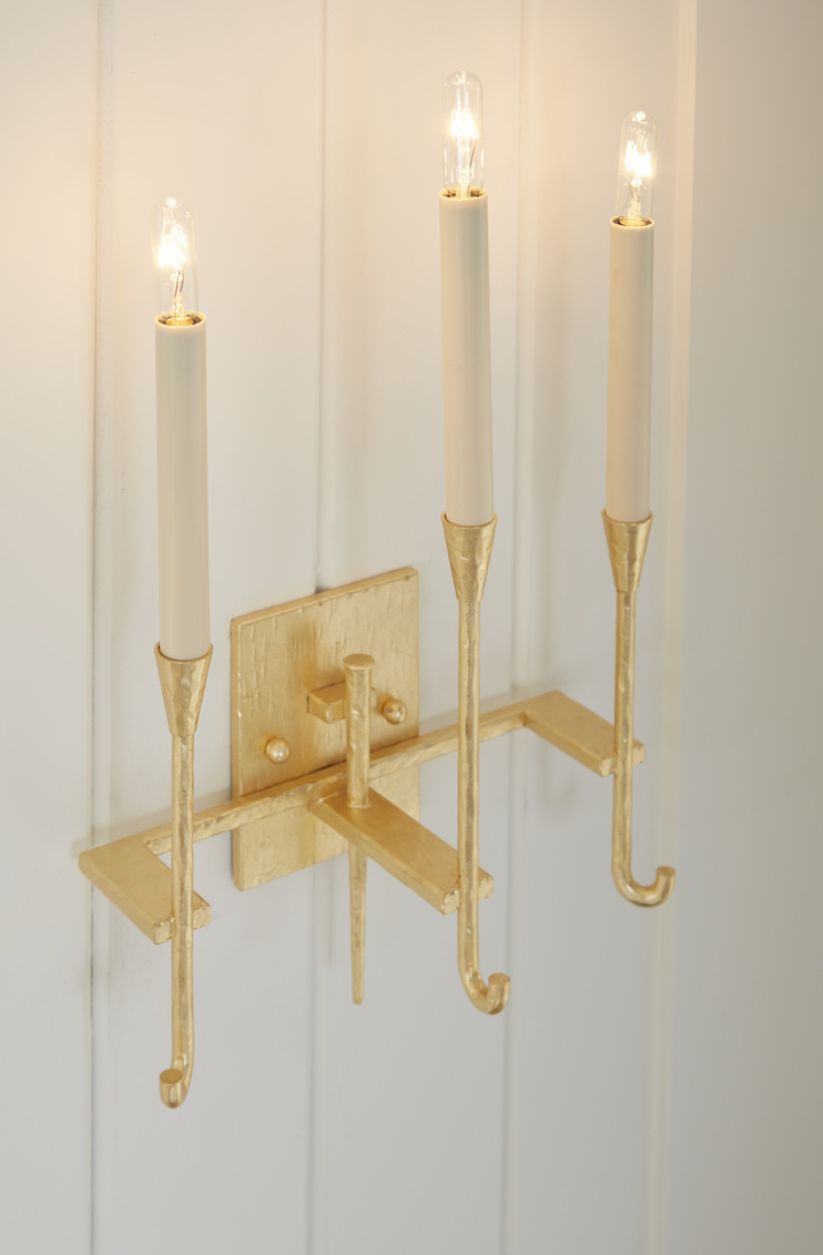 Whiteline Diego Sconce in Hammered/Gold Leaf