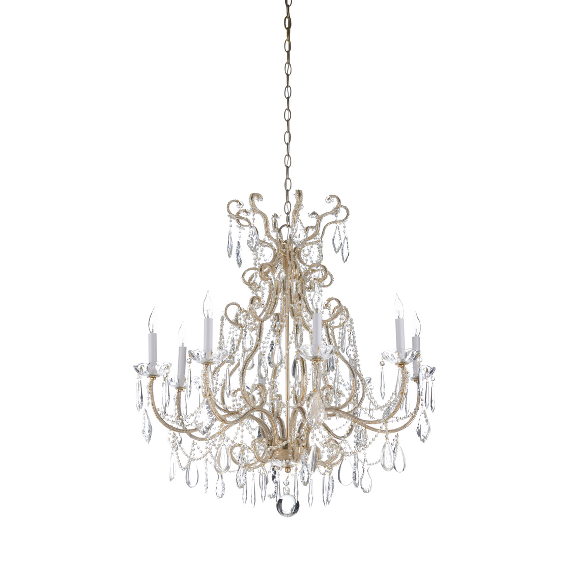 Whiteline Shannon Chandelier in Antique Silver/Clear