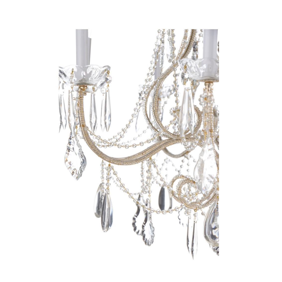 Whiteline Shannon Chandelier in Antique Silver/Clear