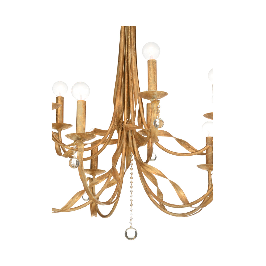 Wildwood - Reed 10 Light Chandelier in Gold Clay/Clear, Iron