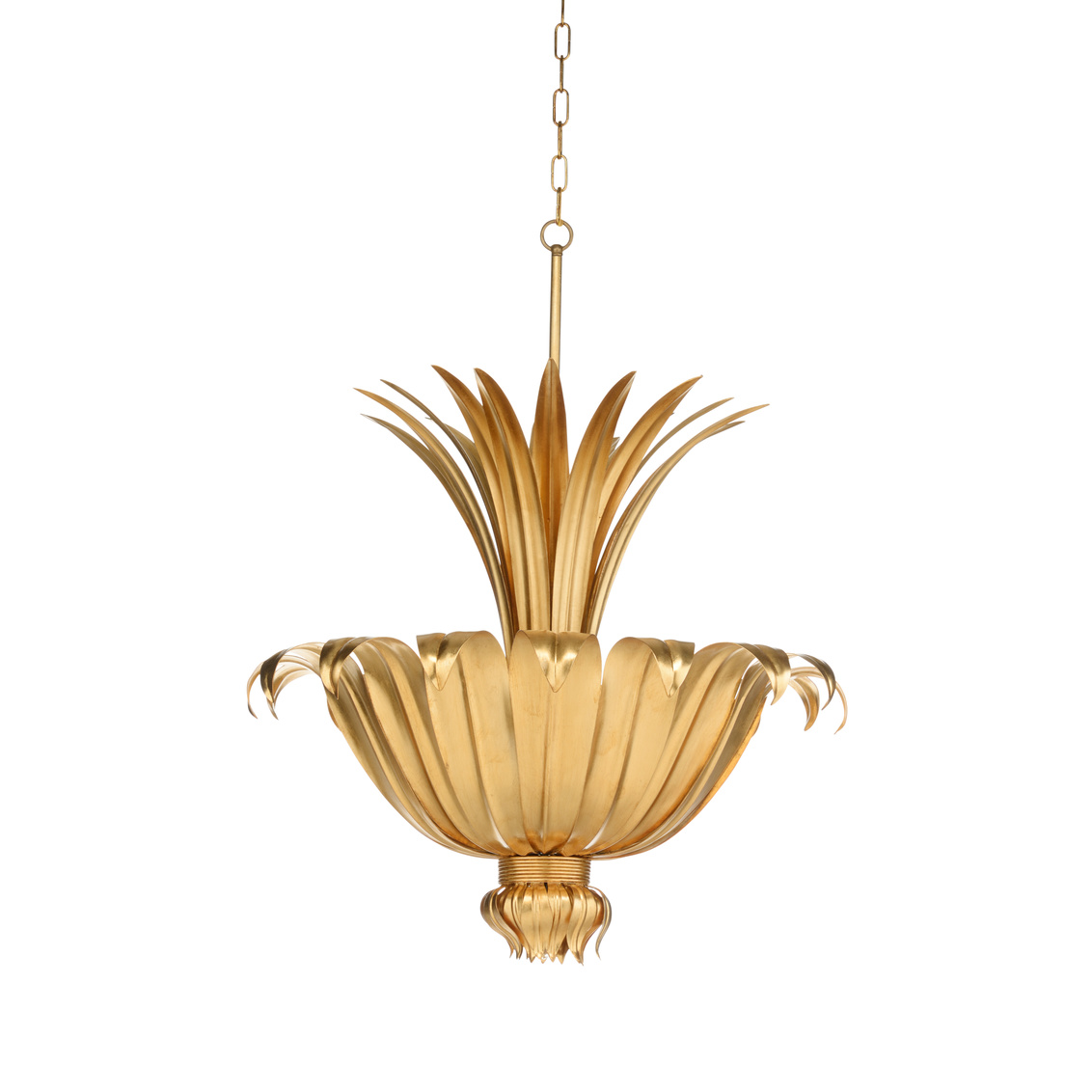 Wildwood - Foglia D’Oro Chandelier in Antique Gold Leaf, Iron