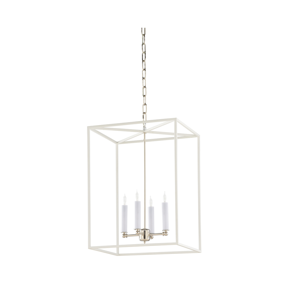 Wildwood - Bailey Hanging in Matte White/Polished Nickel, Small