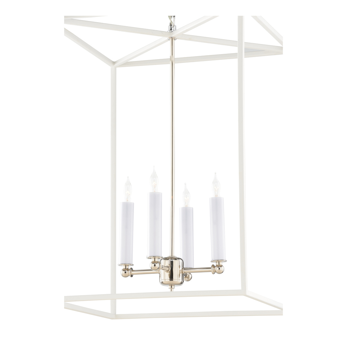 Wildwood - Bailey Hanging in Matte White/Polished Nickel, Small