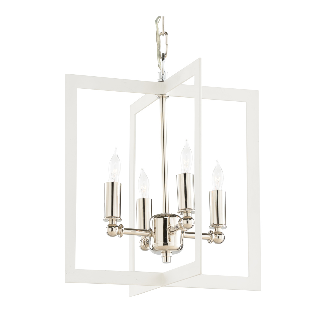 Wildwood - Bayberry Hanging in Matte White/Polished Nickel, Large