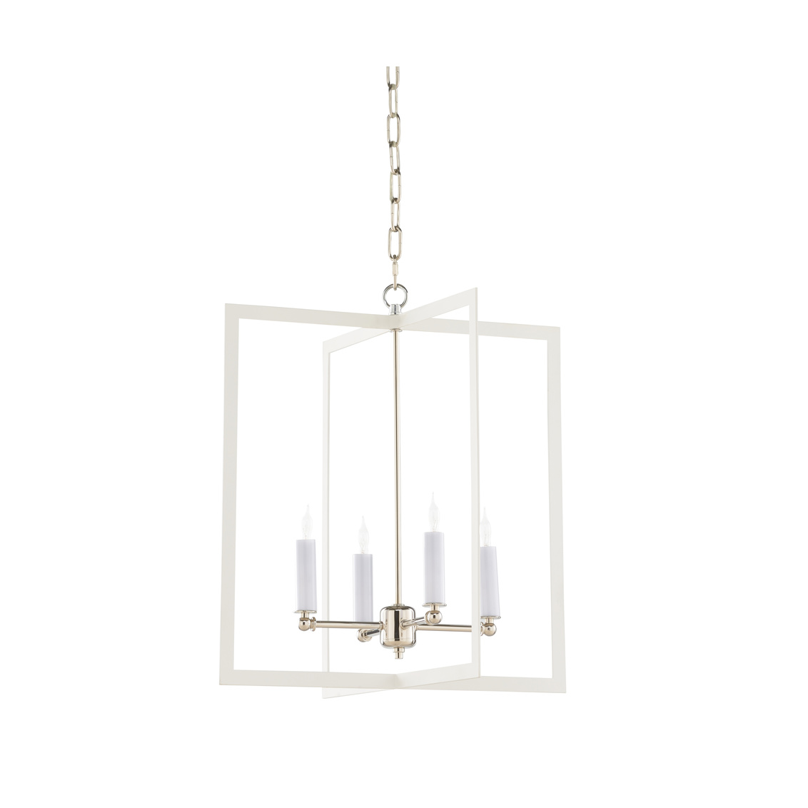 Wildwood - Bayberry Hanging in Matte White/Polished Nickel, Metal