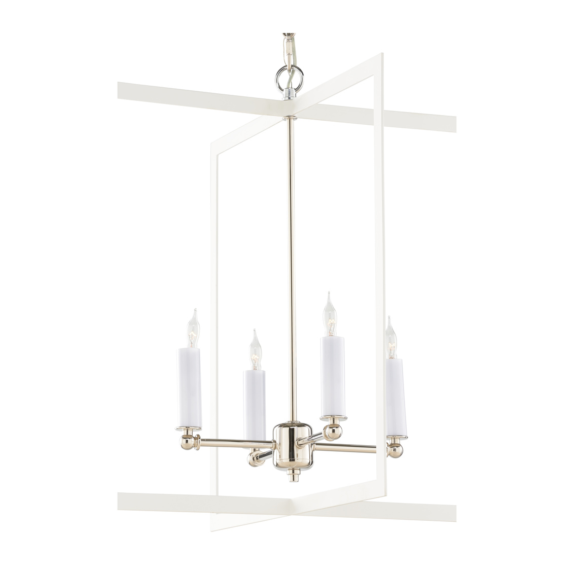 Wildwood - Bayberry Hanging in Matte White/Polished Nickel, Metal