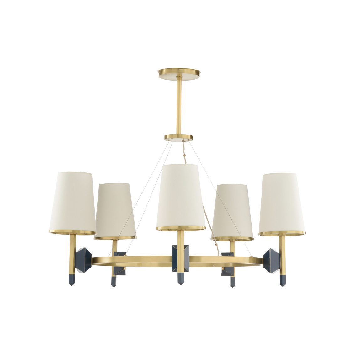 Wildwood - Zuri Chandelier in Antique Brass/Blue