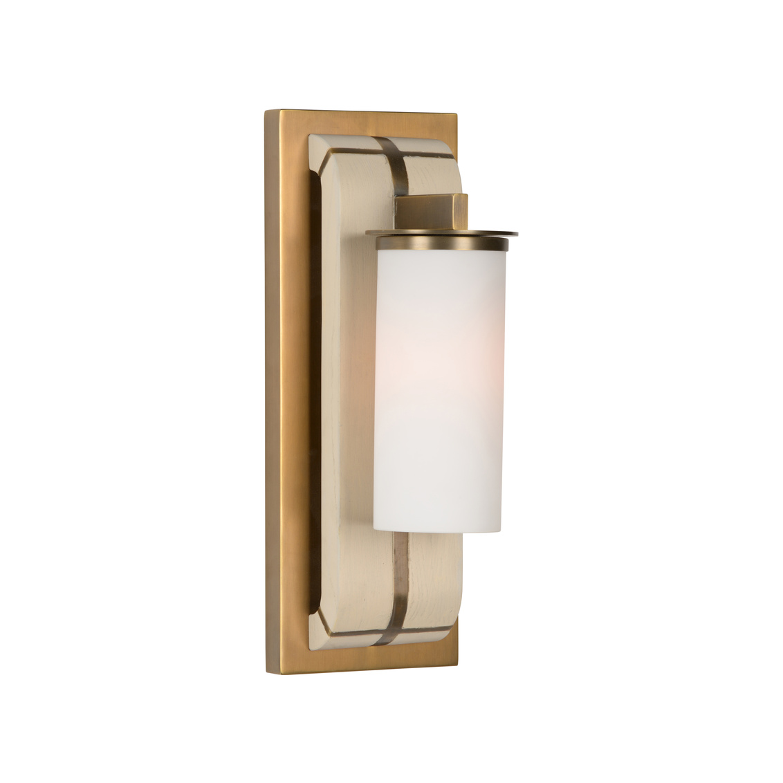 Wildwood - Oak Island Pier Sconce in Taupe/Antique Brass/White