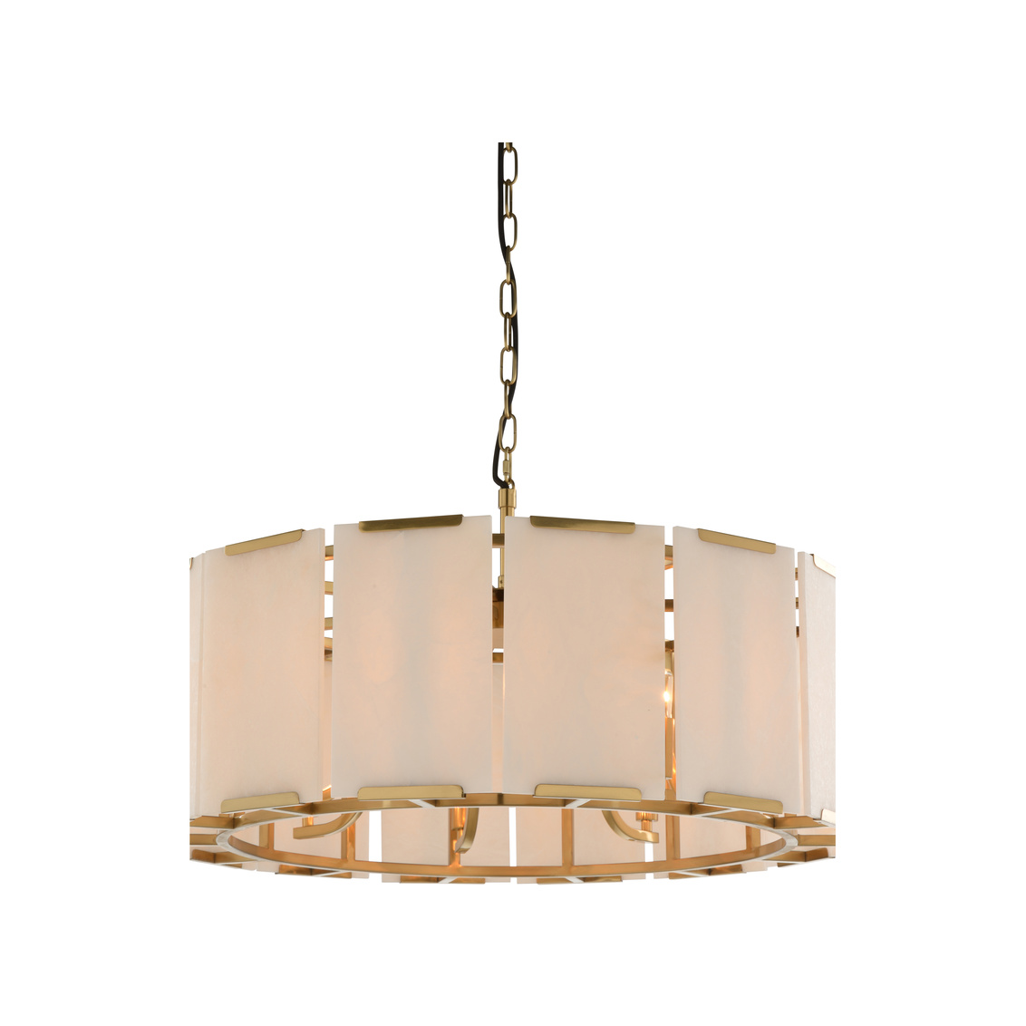 Wildwood - Perla Chandelier in Antique Brass/ Natural White