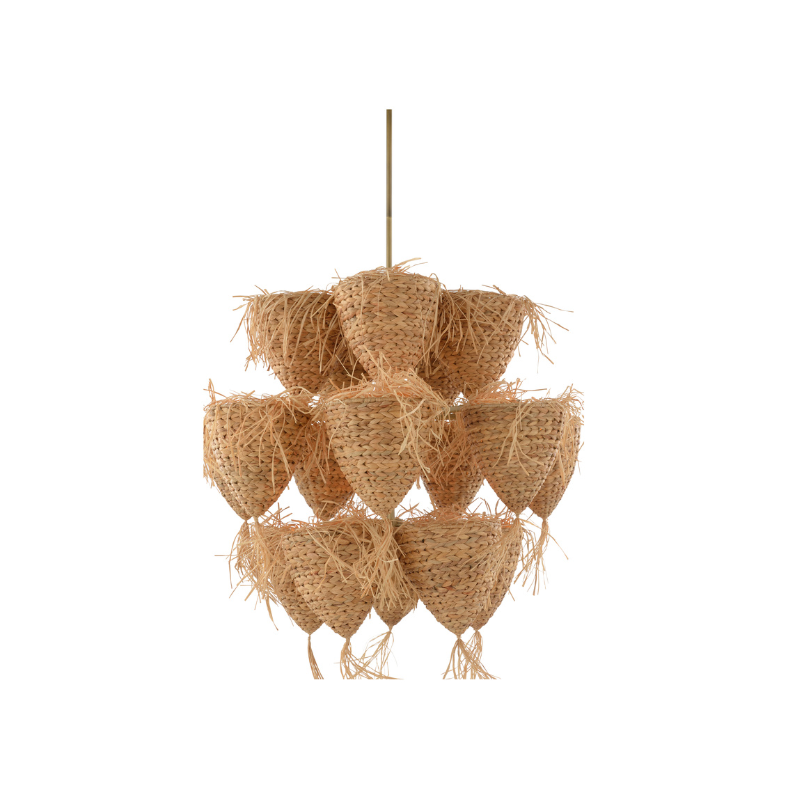 Wildwood Valeria Small Pendant - Natural/Antique Brass, Rattan