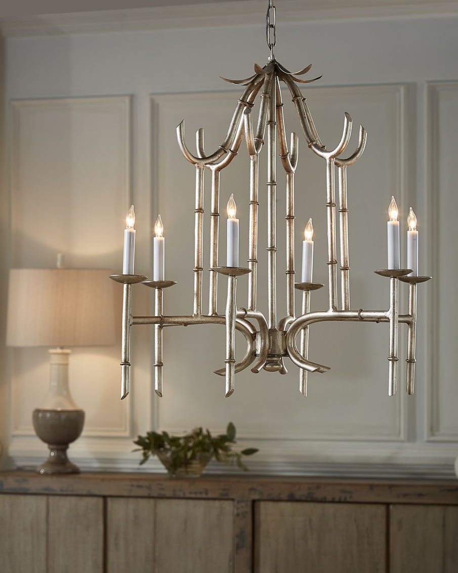 Wildwood Bamboo Chandelier - Silver