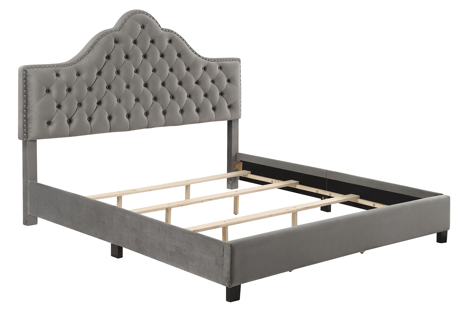 Worldwide Greta 78" King Bed - Gray