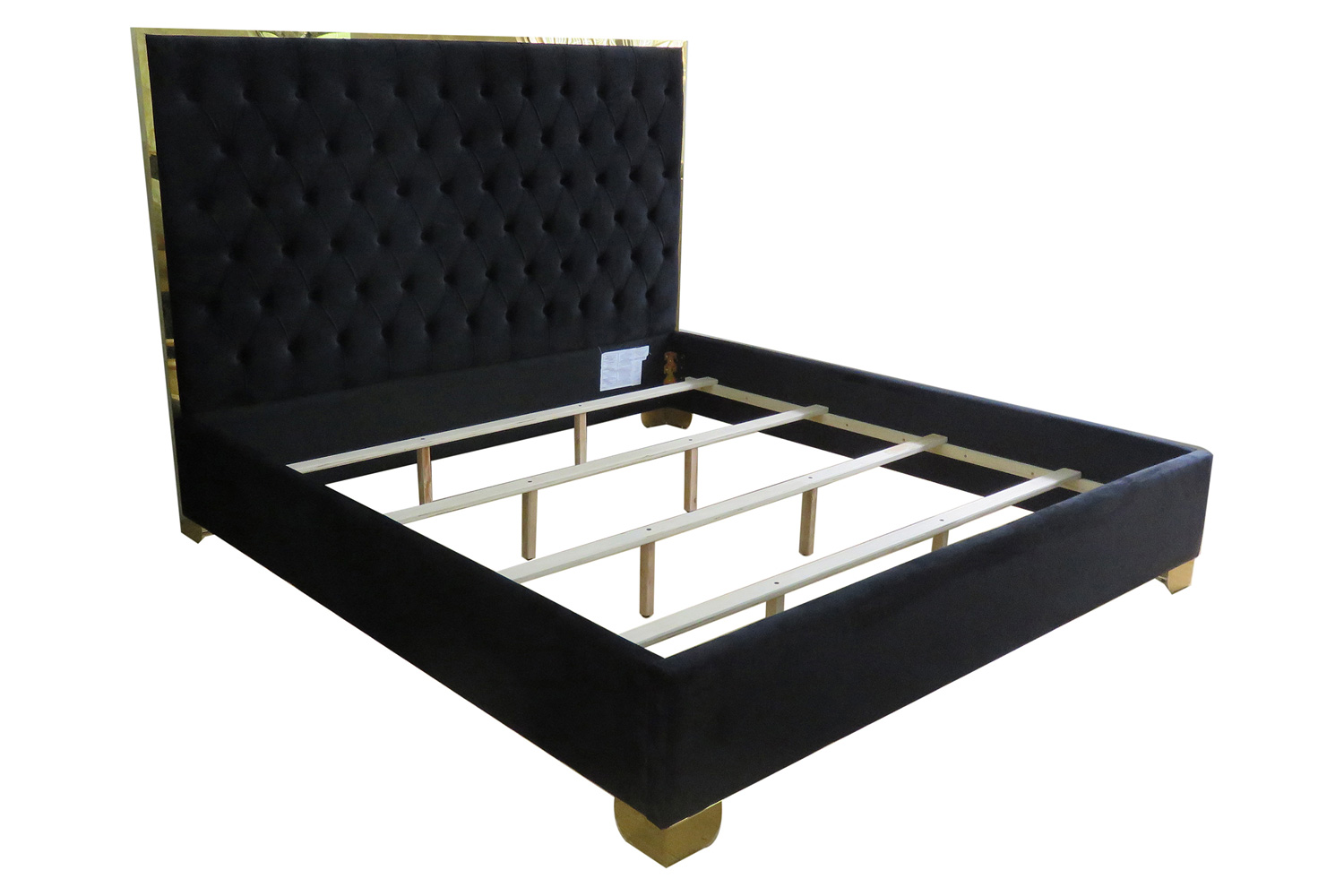 Worldwide Lucille 78" King Bed - Black/Gold