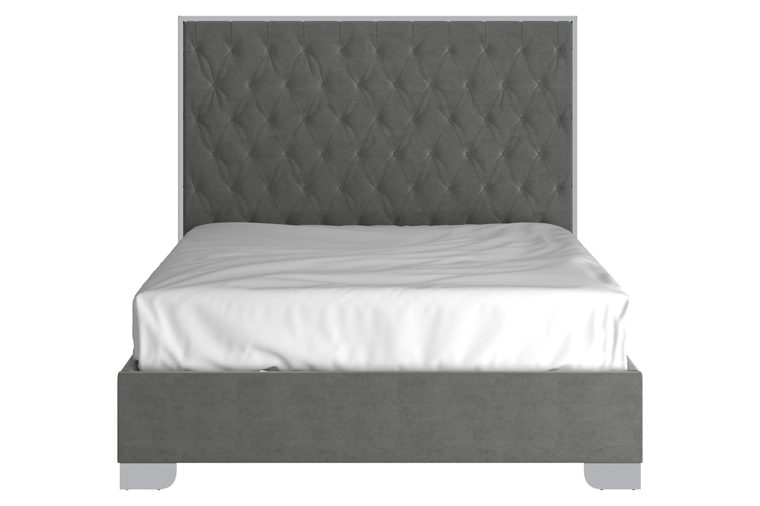 Worldwide Lucille 60" Queen Bed - Gray/Silver