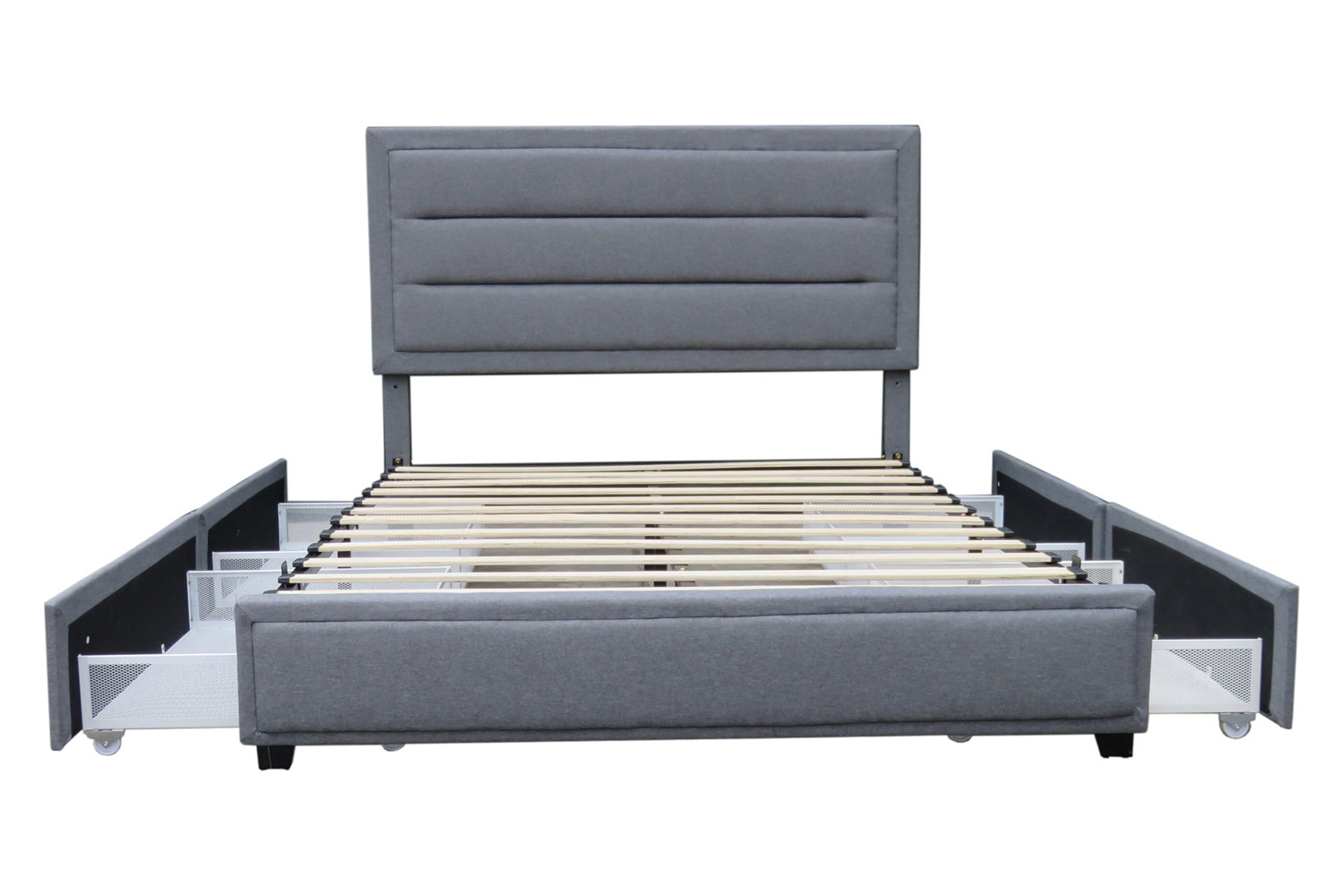 Worldwide Russell 54" Double Platform Bed with Storage - Gray