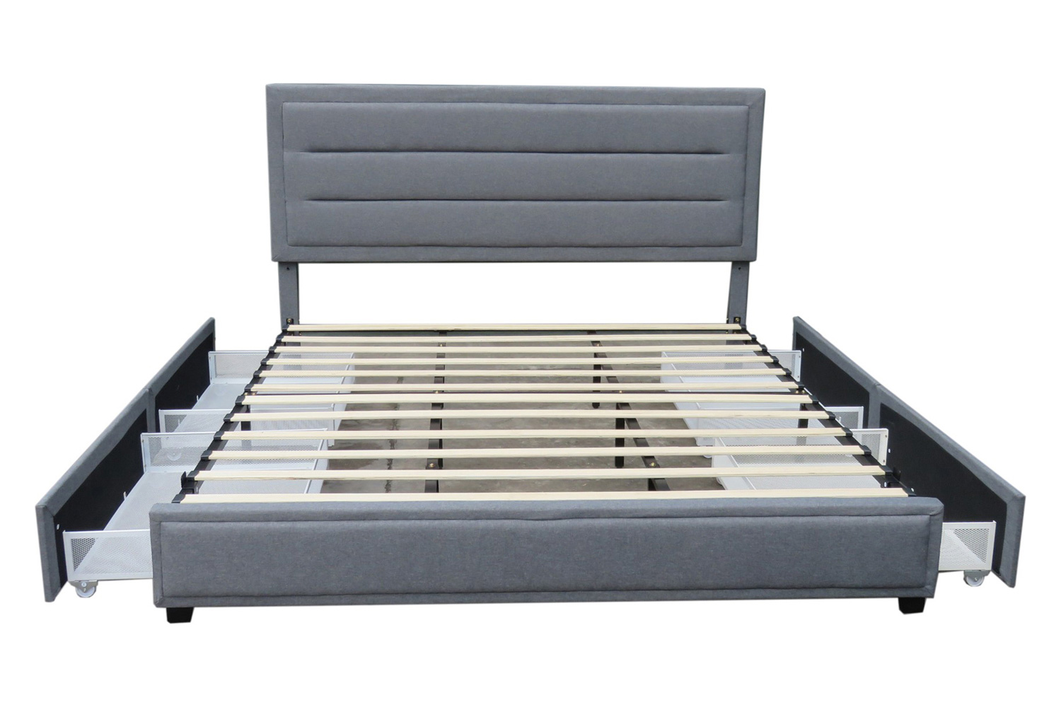 Worldwide Russell 78" King Bed with Storage - Gray