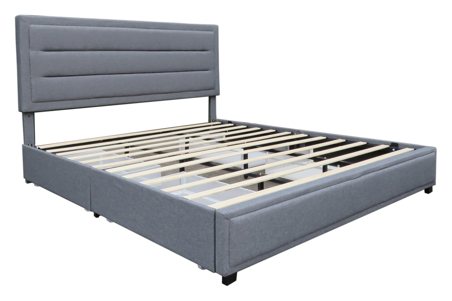 Worldwide Russell 78" King Bed with Storage - Gray