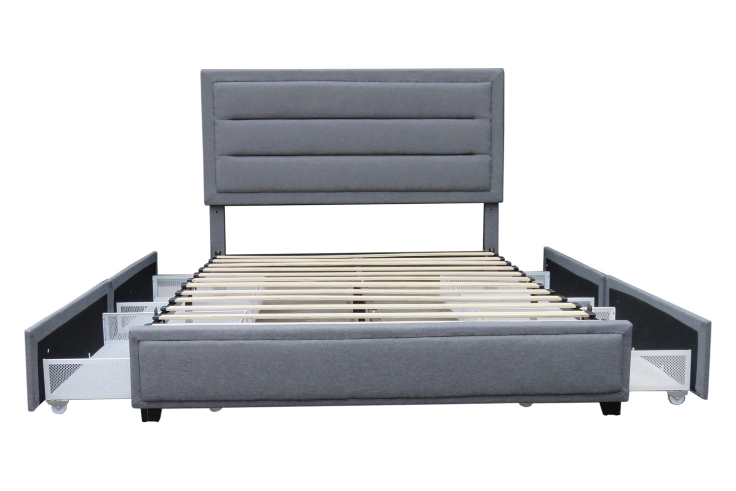 Worldwide Russell 60" Queen Bed with Storage - Gray