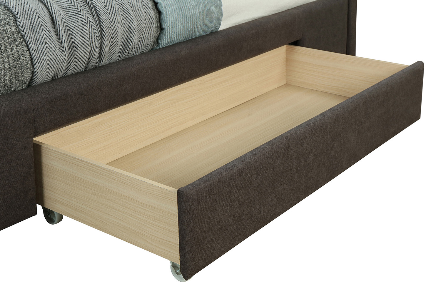 Worldwide Emilio 78" King Bed with Drawers - Charcoal