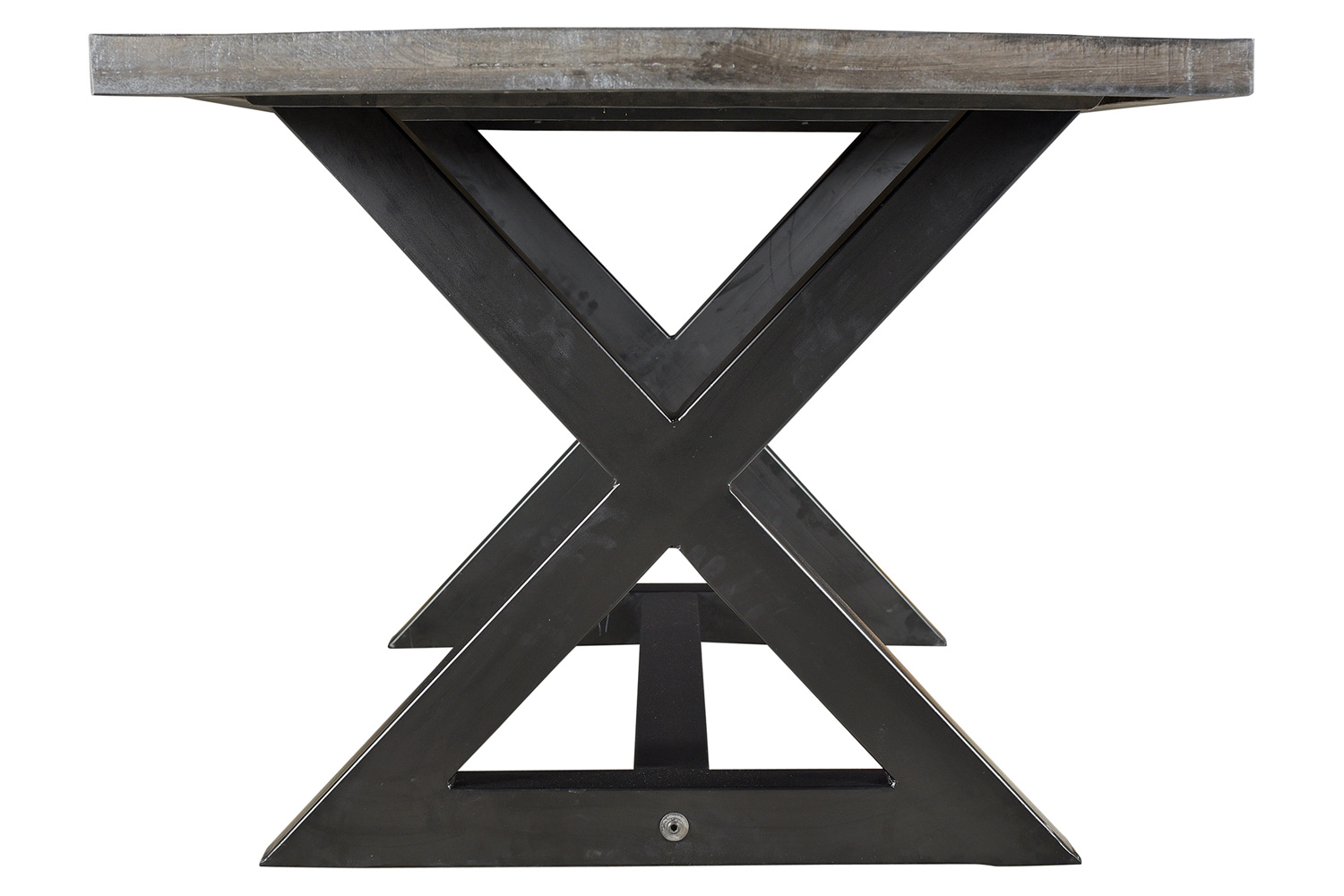 Worldwide Zax Rectangular Dining Table - Distressed Gray/Black