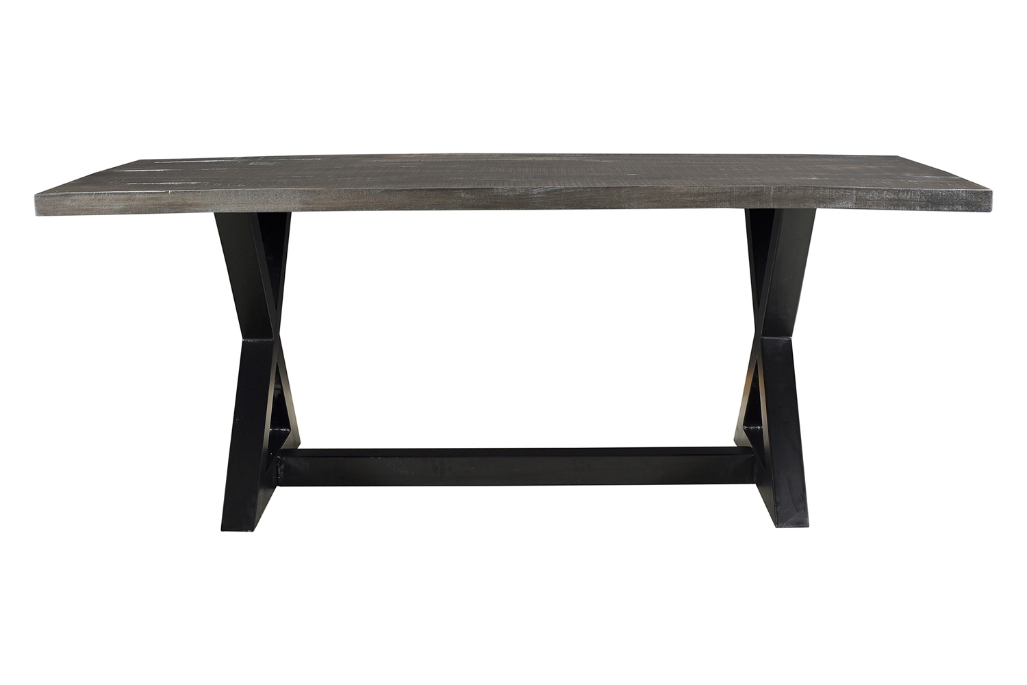 Worldwide Zax Rectangular Dining Table - Distressed Gray/Black