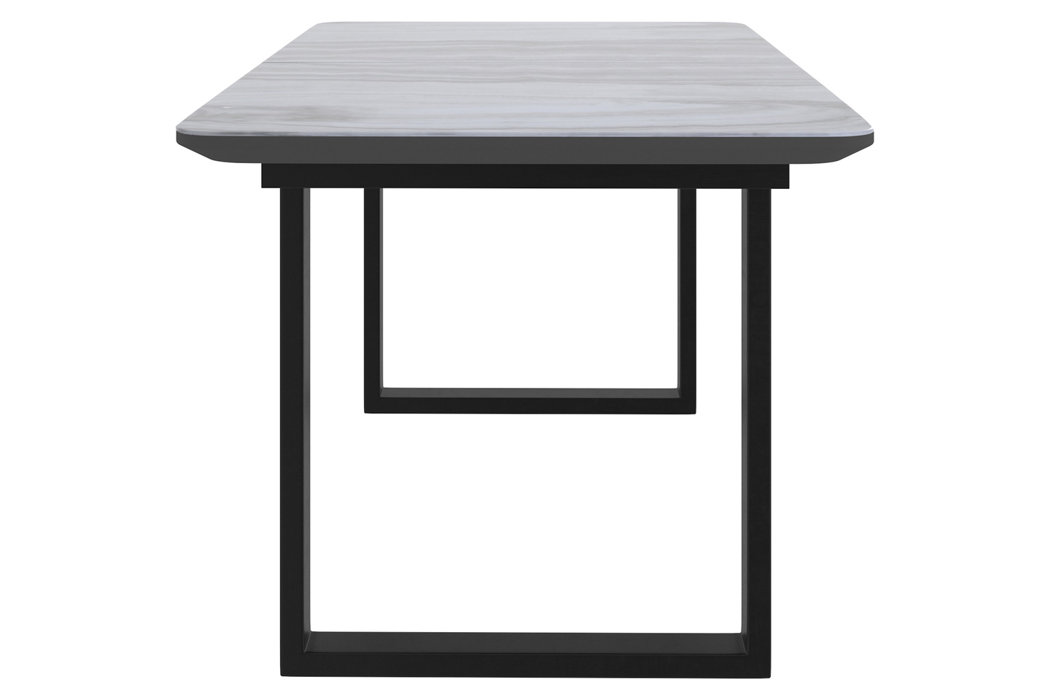 Worldwide - Gavin Dining Table with Extension in Black/Faux Marble