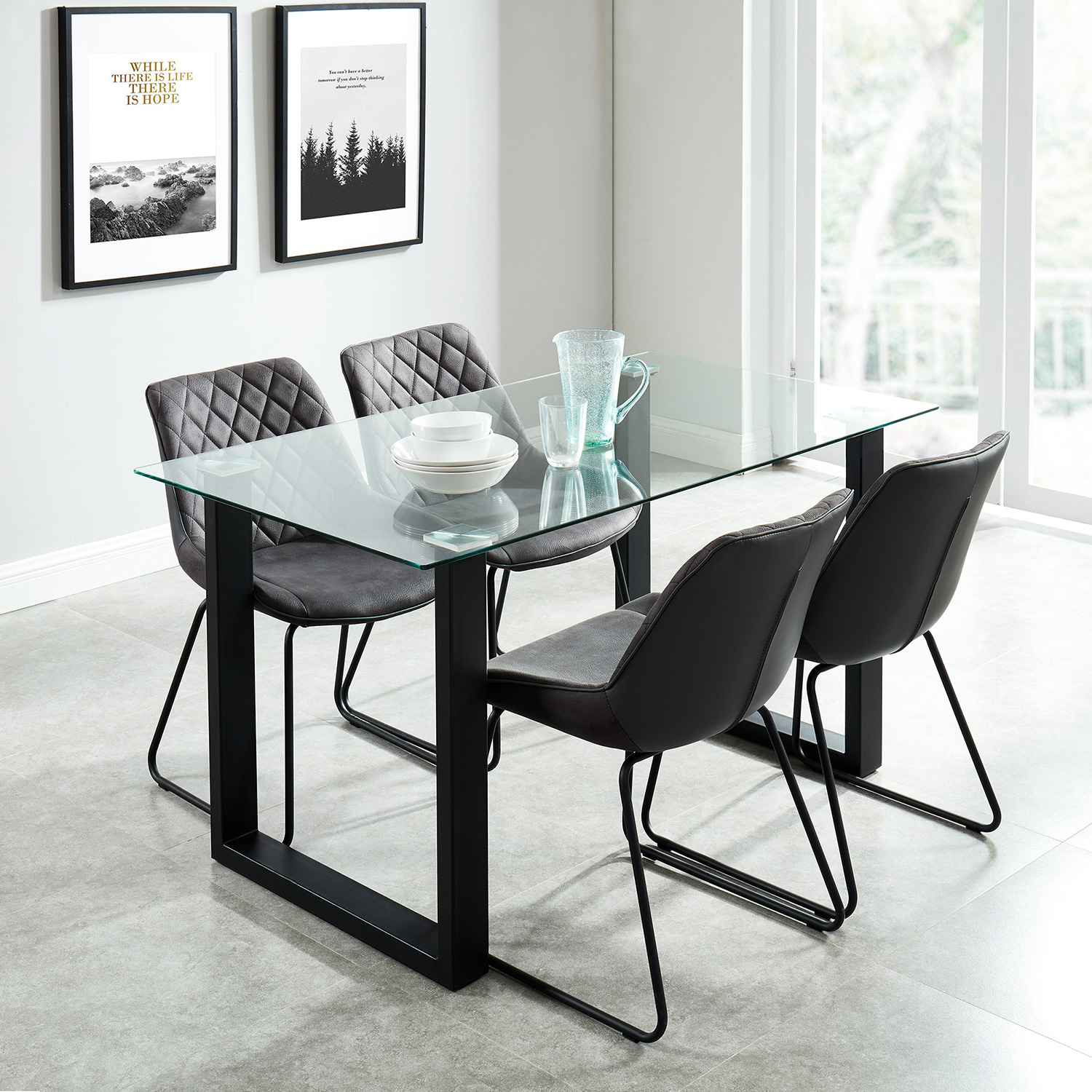 Worldwide Franco Rectangular Dining Table - Black