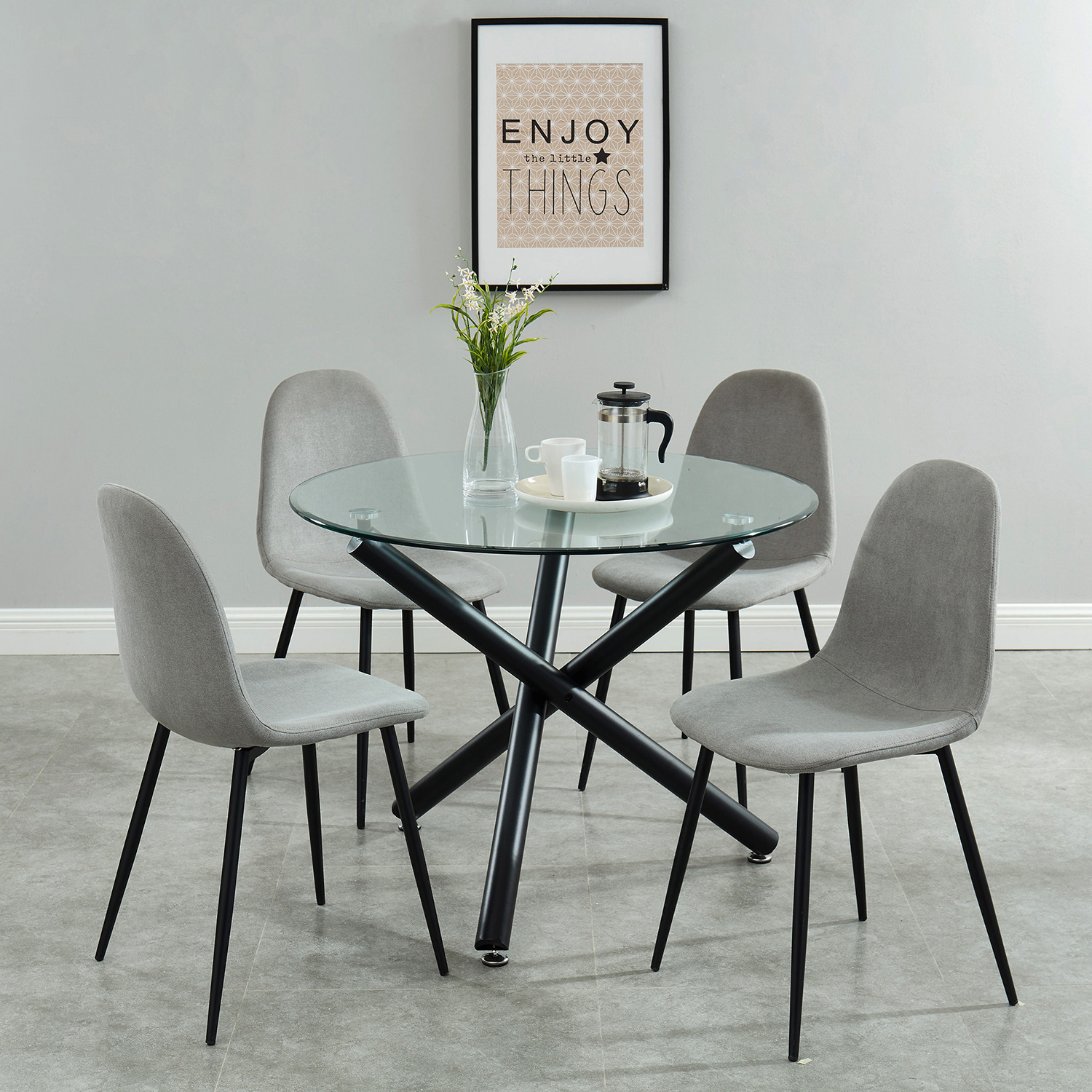 Worldwide - Suzette Round Dining Table in Black