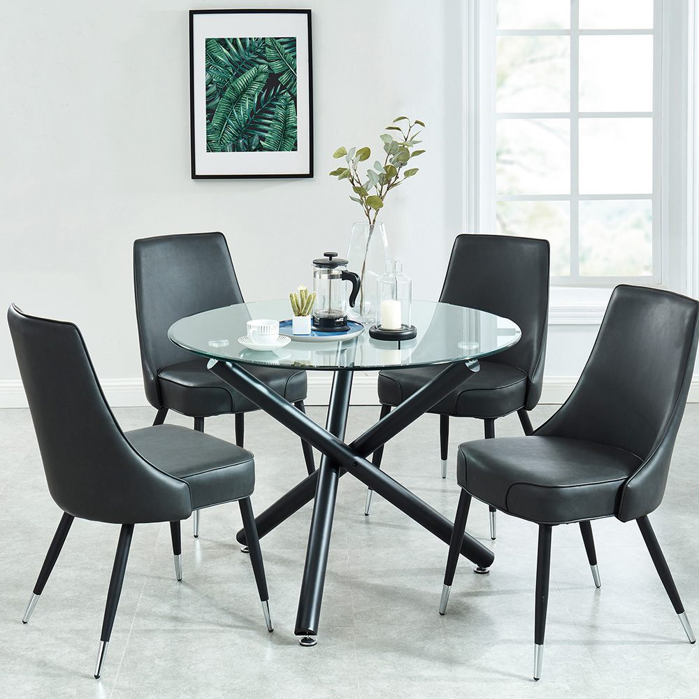 Worldwide - Suzette Round Dining Table in Black