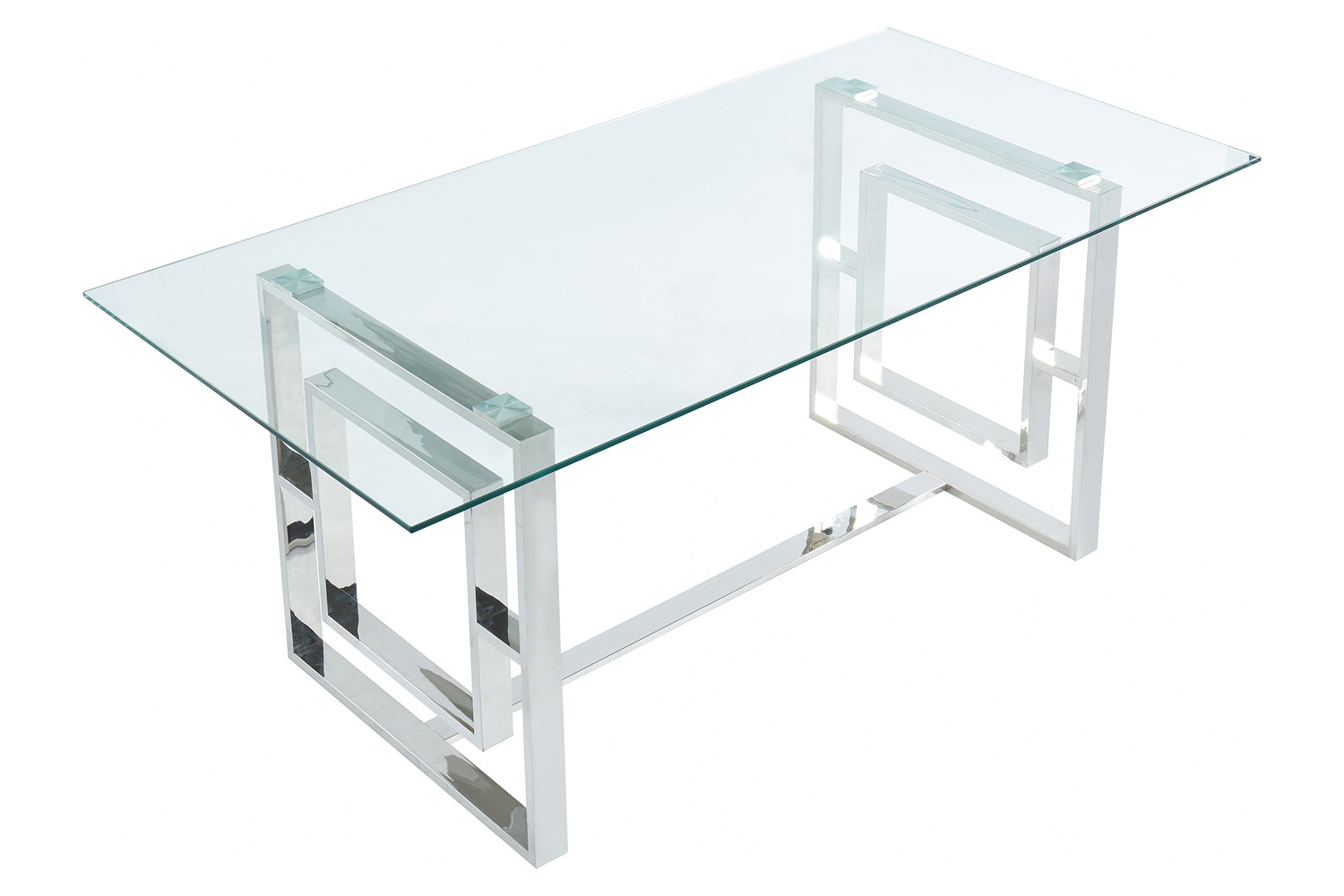 Worldwide Eros Rectangular Dining Table - Silver