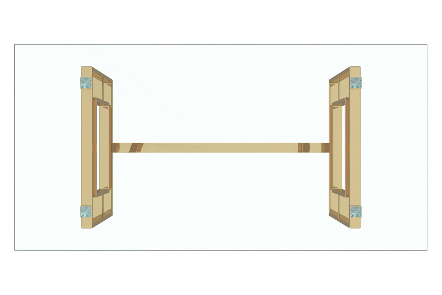 Worldwide Eros Rectangular Dining Table - Gold