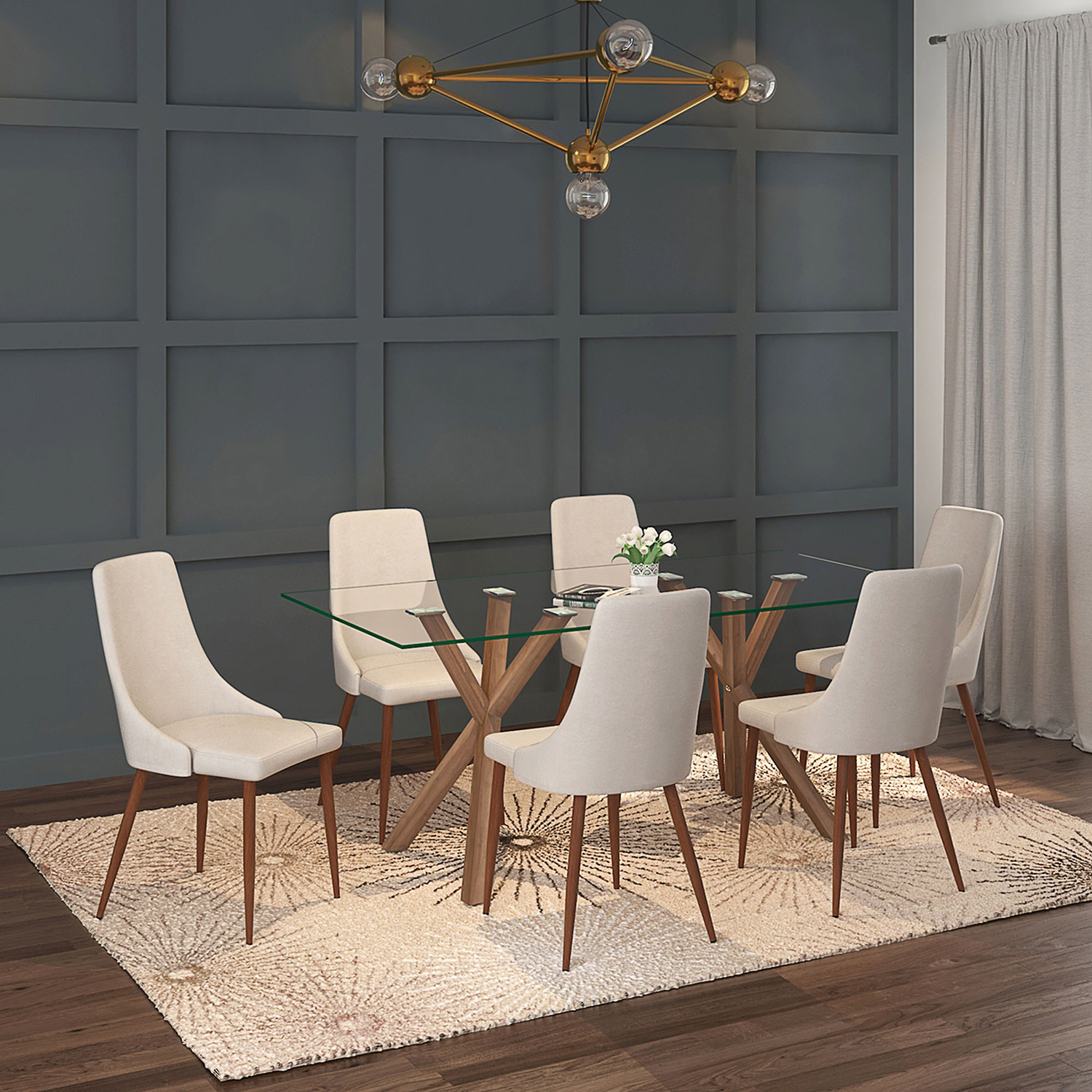 Worldwide™ Stark Rectangular Dining Table - Walnut