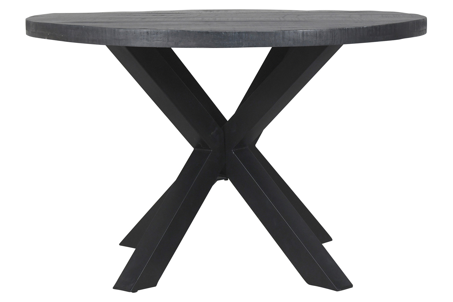 Worldwide Arhan Round Dining Table - Distressed Gray/Black