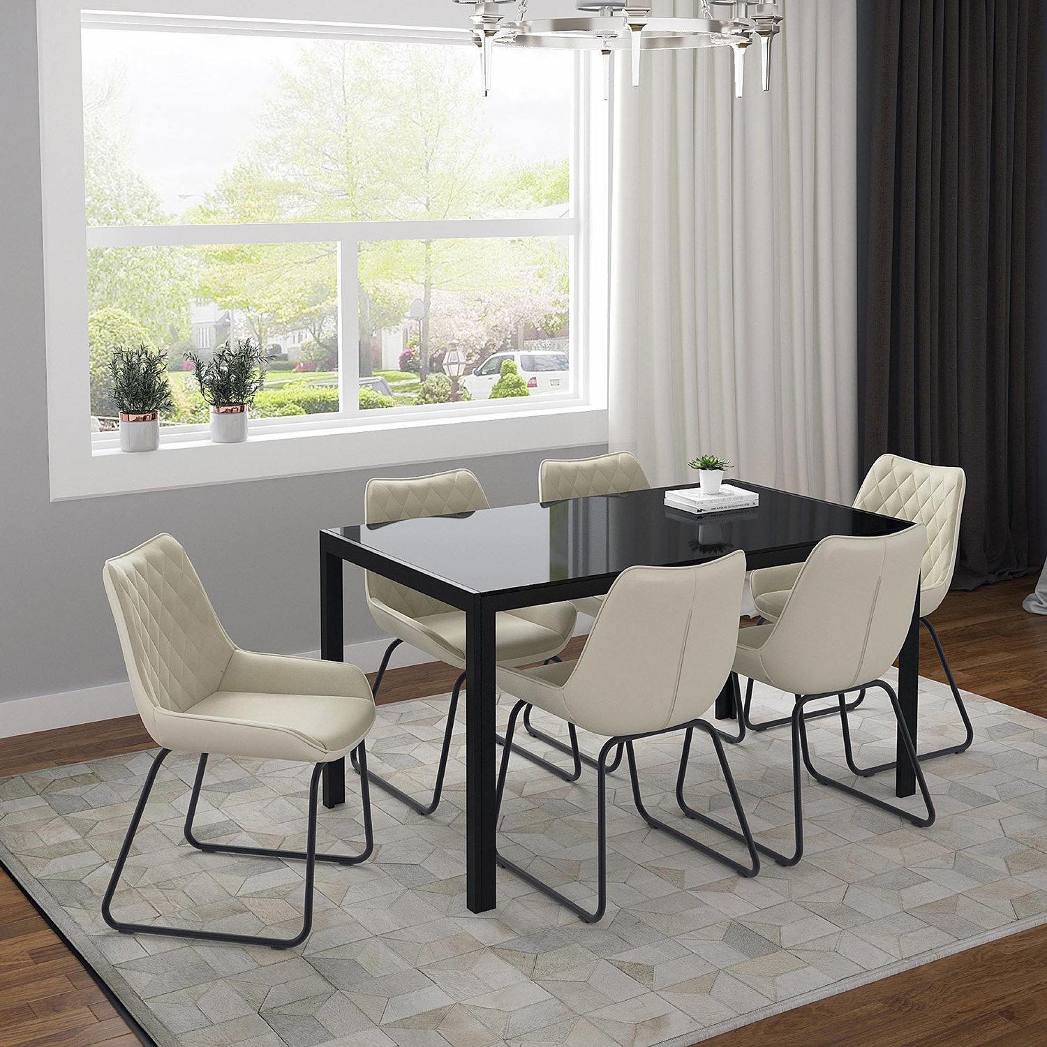 Worldwide - Contra Rectangular Dining Table in Black