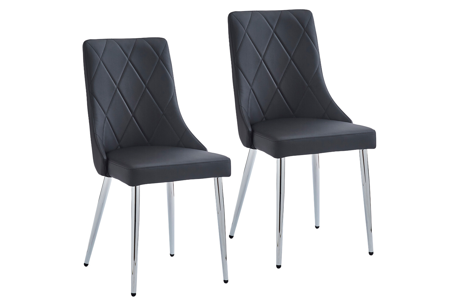 Worldwide Devo Side Chair Set of 2 - Black/Chrome