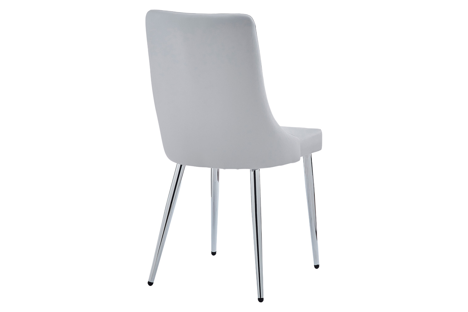 Worldwide Devo Side Chair Set of 2 - Light Gray/Chrome