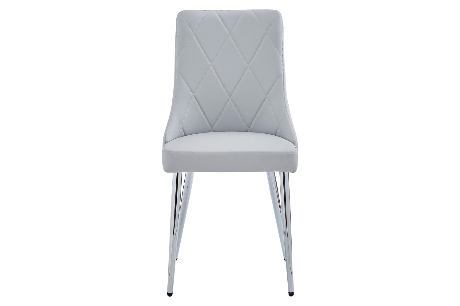 Worldwide Devo Side Chair Set of 2 - Light Gray/Chrome