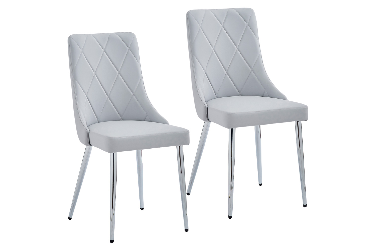 Worldwide Devo Side Chair Set of 2 - Light Gray/Chrome