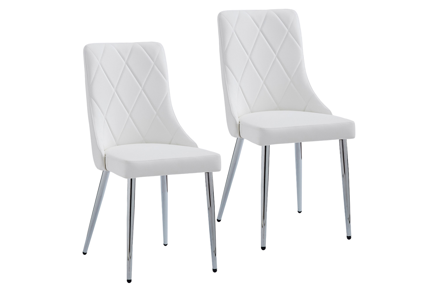 Worldwide Devo Side Chair Set of 2 - White/Chrome