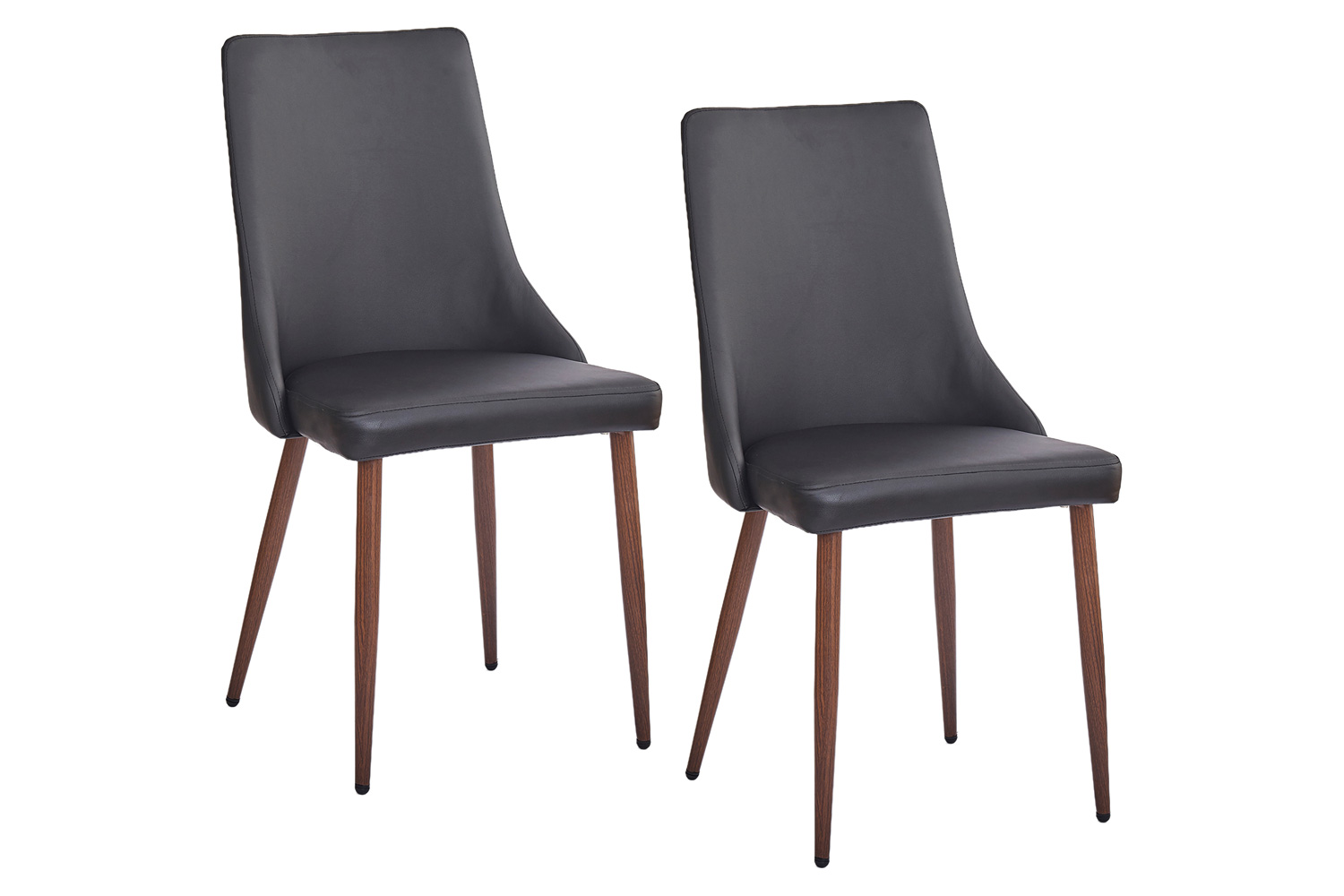 Worldwide Cora Side Chair Set of 2 - Black/Walnut