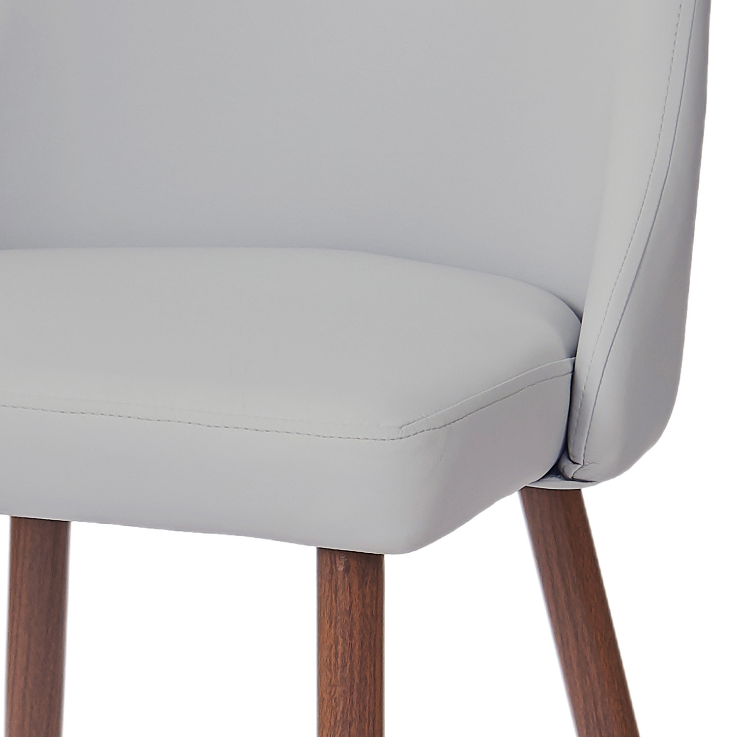 Worldwide™ Cora Side Chair Set of 2 - Light Gray/Walnut