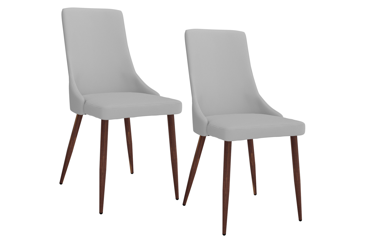 Worldwide™ Cora Side Chair Set of 2 - Light Gray/Walnut